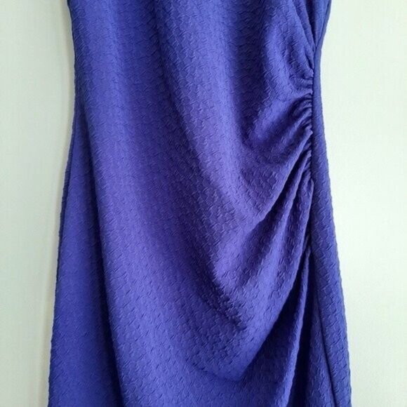 BISOU BISOU | NEW Sleeveless 3D Textured Sheath Dress Royal Blue Sz 6 - Picture 5 of 11